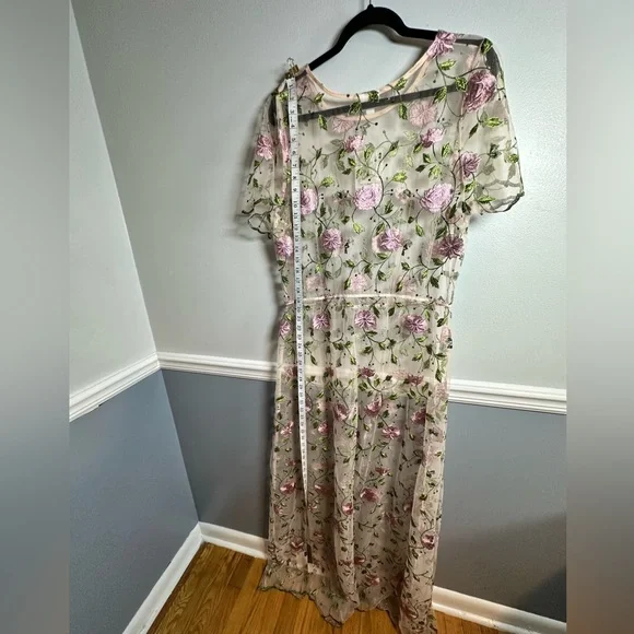 LuLaRoe Deanne II Sheer Floral Maxi Dress 2XL - Picture 10 of 13